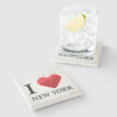 Dessous-de-verre En Pierre J'aime des coeurs de New York (Côté)
