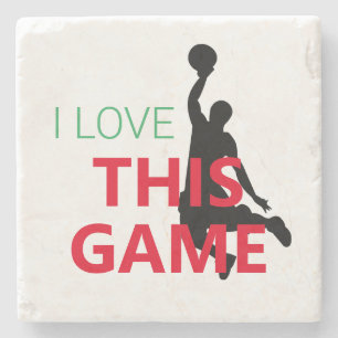 Dessous-de-verre En Pierre J'Aime Le Jeu De Basketball