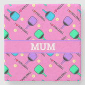 Dessous-de-verre En Pierre J'aime Pickleball rose (Devant)