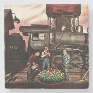 Dessous-de-verre En Pierre Jardin d'agrément de yard de train par Stevan