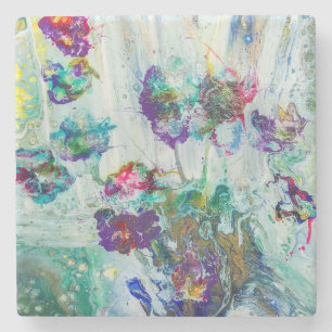 Dessous-de-verre En Pierre Jardin des colibris Peinture abstraite