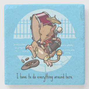 Dessous-de-verre En Pierre Je Dois Tout Faire Ici Tout Seul Orchestre