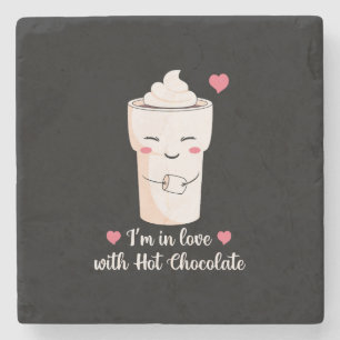 Dessous-de-verre En Pierre Je suis amoureux du chocolat chaud