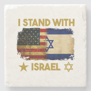 Dessous-de-verre En Pierre Je suis avec Israël T-shirt Je suis avec Israël Am