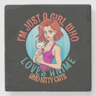 Dessous-de-verre En Pierre Je suis juste une fille qui aime les chats