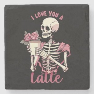 Dessous-de-verre En Pierre Je t'aime un squelette de la Saint-Valentin