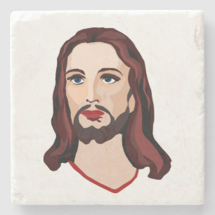 DESSOUS-DE-VERRE EN PIERRE JESUS CHRIST