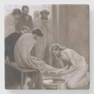 Dessous-de-verre En Pierre Jésus Lave les pieds de ses disciples