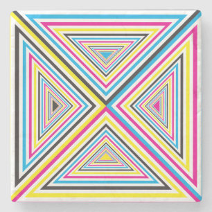 Dessous-de-verre En Pierre jeu triangle de nuances de couleurs