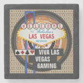 Dessous-de-verre En Pierre Jeu Viva Las Vegas (Devant)