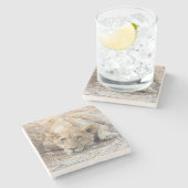 Dessous-de-verre En Pierre Jeune lion (Côté)