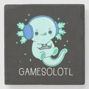 Dessous-de-verre En Pierre Jeux mignons Axolotl Salamandre mexicaine Joueur
