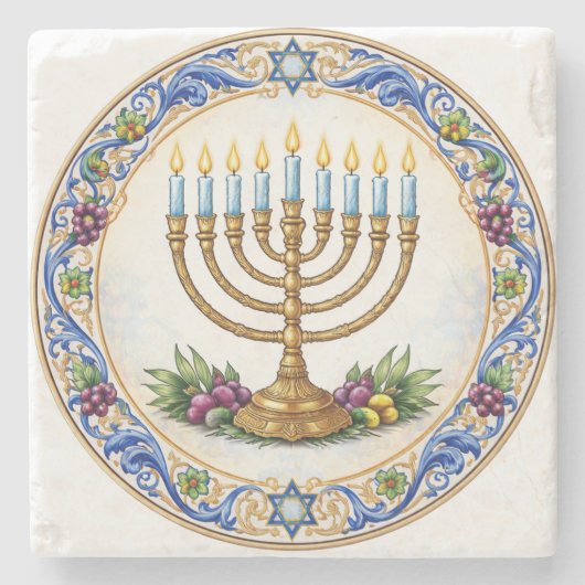 Dessous-de-verre En Pierre Jewish marble coaster (Devant)