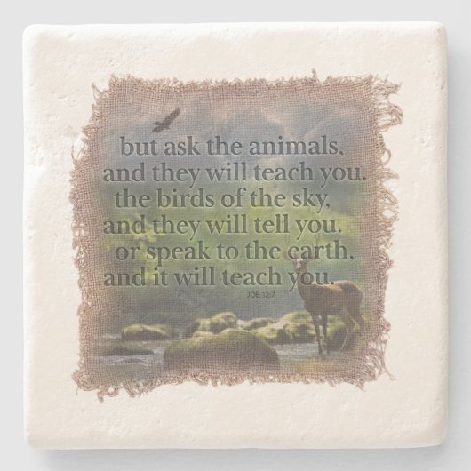 Dessous-de-verre En Pierre JOB 12:7 - Coaster (Devant)