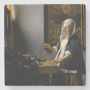 Dessous-de-verre En Pierre Johannes Vermeer - Femme tenant un équilibre