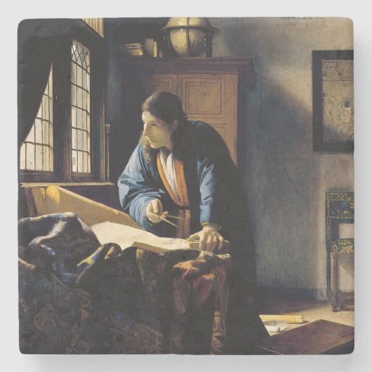 Dessous-de-verre En Pierre Johannes Vermeer - Le géographe (Devant)