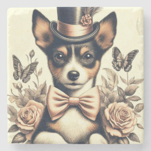 Dessous-de-verre En Pierre Joli Jouet Vintage Fox Terrier