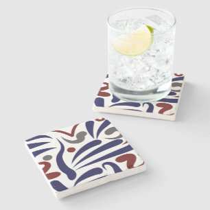 Dessous-de-verre En Pierre Joli motif abstrait
