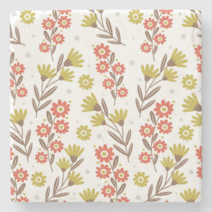 Dessous-de-verre En Pierre Joli motif floral, arrière - plan sans soudure.