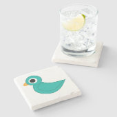 Dessous-de-verre En Pierre Joli oiseau bleu (Côté)
