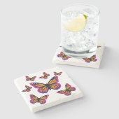 Dessous-de-verre En Pierre Joli papillon aquarelle élégant (Côté)