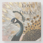 Dessous-de-verre En Pierre Joli Peacock Gold Noël (Devant)