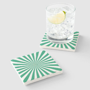 Dessous-de-verre En Pierre Joli turquoise et blanc Sunshine Art géométrique