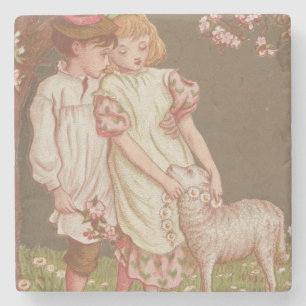 Dessous-de-verre En Pierre Jolie carte de la Saint-Valentin vintage kitsch, E