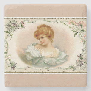 Dessous-de-verre En Pierre Jolie dame victorienne Floral