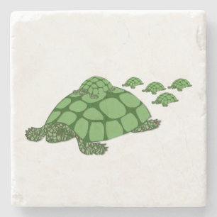 Dessous-de-verre En Pierre Jolie famille de tortues