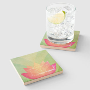 Dessous-de-verre En Pierre Jolie Fleur Lotus
