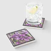 Dessous-de-verre En Pierre Jolie fleur pourpre (Côté)