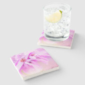 Dessous-de-verre En Pierre Jolie floraison rose (Côté)