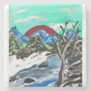 Dessous-de-verre En Pierre Jolie Rivière des Montagnes