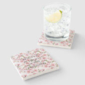 Dessous-de-verre En Pierre Jolies fleurs de cerisier roses (Côté)