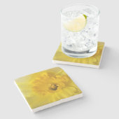 Dessous-de-verre En Pierre jonquille jaune (Côté)