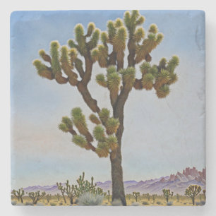 Dessous-de-verre En Pierre Joshua Tree Cactus Desert Art Dessous de verre