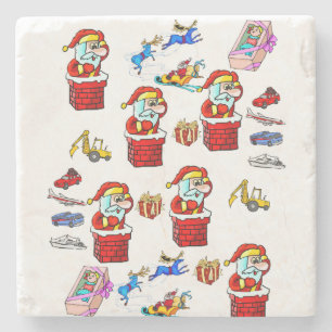 Dessous-de-verre En Pierre Jouets de Noël Dessous de verre en pierre de marbr