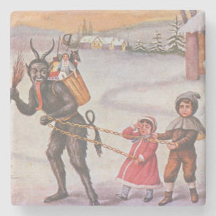 Dessous-de-verre En Pierre Jouets volants Krampus et enfants