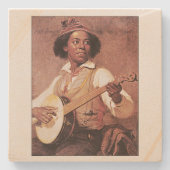 Dessous-de-verre En Pierre "Joueur de banjo" (Devant)