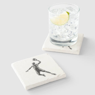 Dessous-de-verre En Pierre Joueur de basket-ball Slam Dunk Dark Design