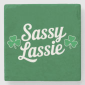 Dessous-de-verre En Pierre Jour de la Saint Patrick Sassy Lassie Funny Irish (Devant)
