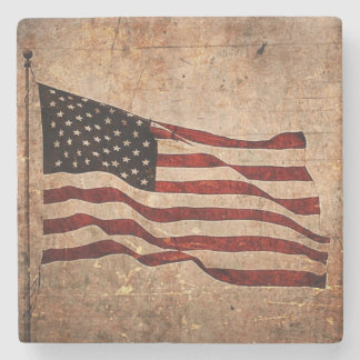 Dessous-de-verre En Pierre Jour de l'Indépendance du drapeau patriotique Vint