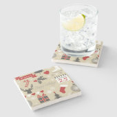 Dessous-de-verre En Pierre Joyeuses fêtes (Côté)