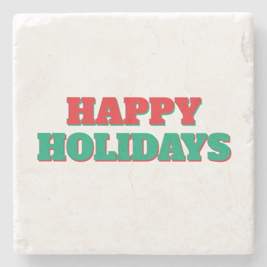 Dessous-de-verre En Pierre Joyeuses fêtes Joyeux Noël de vacances (Devant)