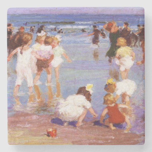 Dessous-de-verre En Pierre Joyeuses journées à la plage (par E.H. Potthast) (Devant)