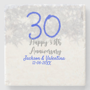 Dessous-de-verre En Pierre Joyeux 30e anniversaire de mariage argent paillett