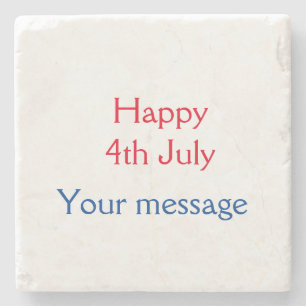 Dessous-de-verre En Pierre Joyeux 4 juillet jour de l'indépendance nom texte