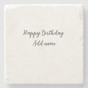 Dessous-de-verre En Pierre Joyeux anniversaire ajouter nom titre simple minim