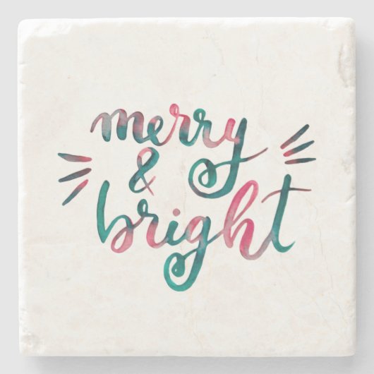 Dessous-de-verre En Pierre Joyeux et lumineux - vert et rose (Devant)